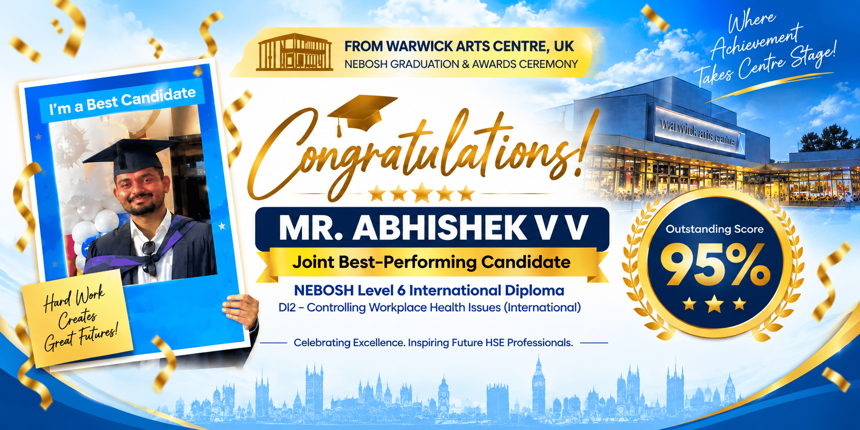 Mr. Abhishek V V NEBOSH Level 6 International Diploma Achievement