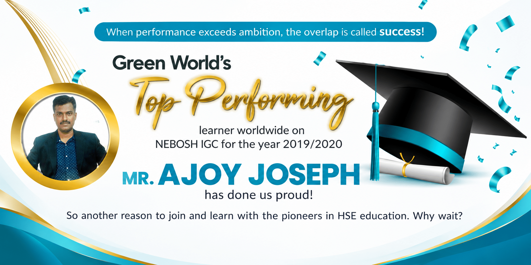 Mr. Ajoy Joseph NEBOSH IGC Achievement
